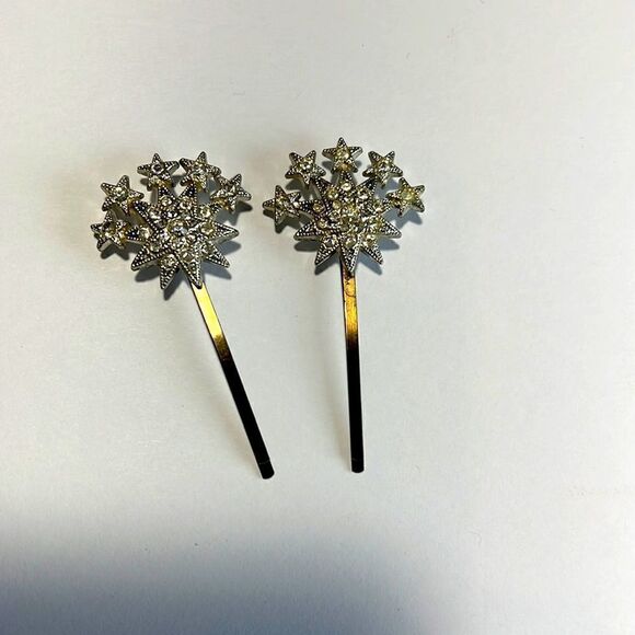 Beautiful Star Rhinestone Hair Pins Vintage - Picture 1 of 3